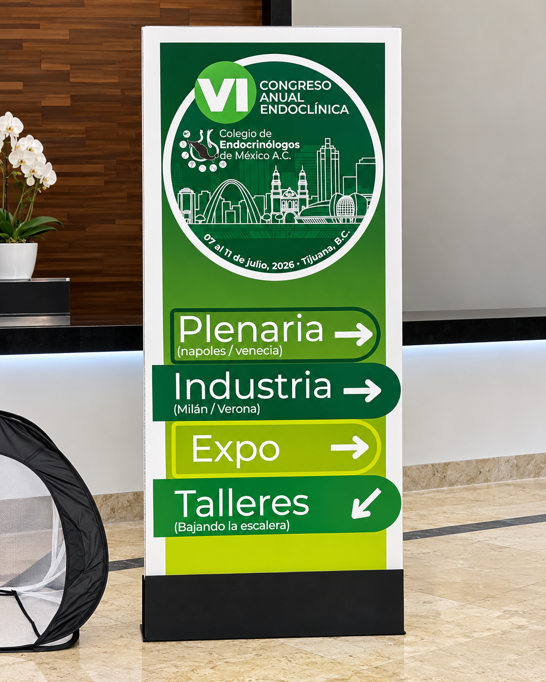 Señalética verde del congreso endocrinológico